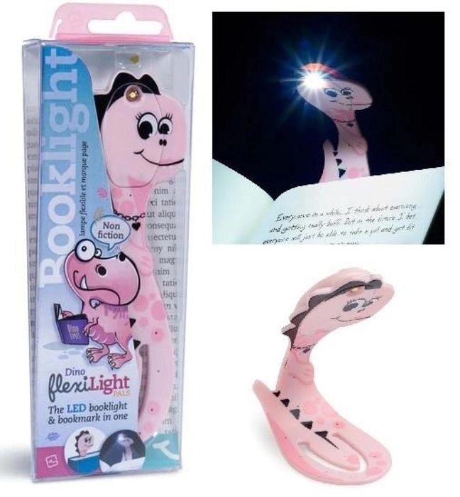 Flexilight Pals Dinosaur Pink - Lampka do książki oprawa: blister