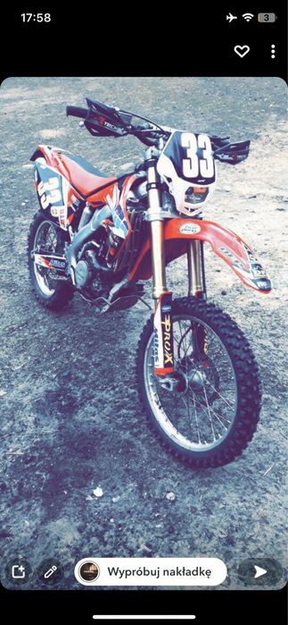 Honda crf 250 hm cała na części brak ramy, tylnego koła i wydechu
