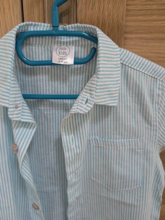 Koszula biała krótki rękaw dla chłopca roz 104