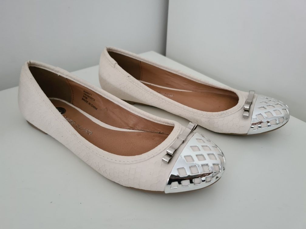 Baleriny buty kremowe RIVER ISLAND 36