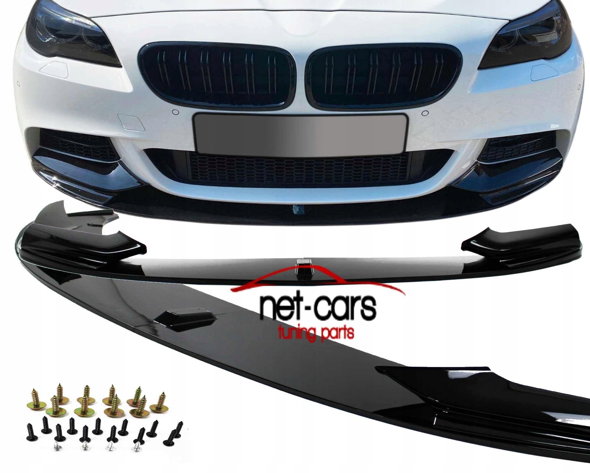 Spoiler dokładka przód BMW F10 F11 M Pakiet czarny połysk 2 elementy