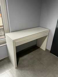 Toaletka, biurko biała z szybą Ikea