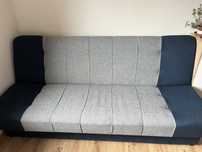 wersalka/kanapa/sofa granatowo — szara szer. po rozł. 106cm dł. 193cm