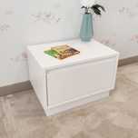 Mesa cabeceira lacada branco 1 gaveta