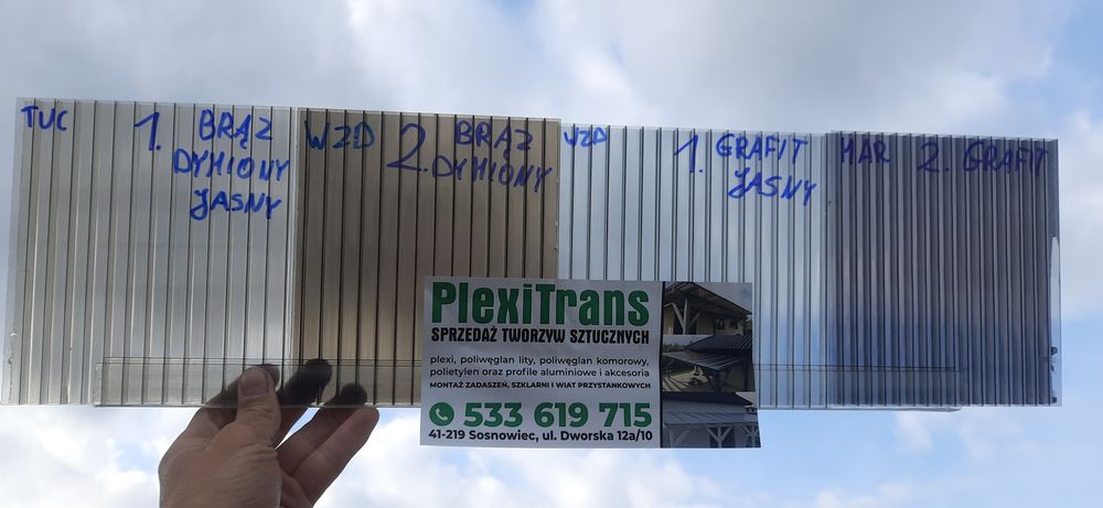 PC Poliwęglan komorowy, komórkowy, kanalikowy cięty na wymiar gr 10mm