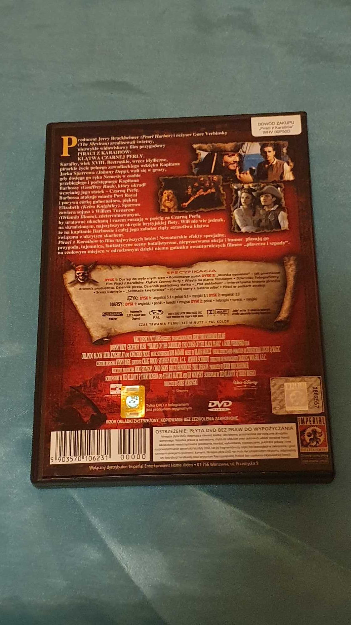 Piraci z Karaibów  klątwa czarnej perły  DVD