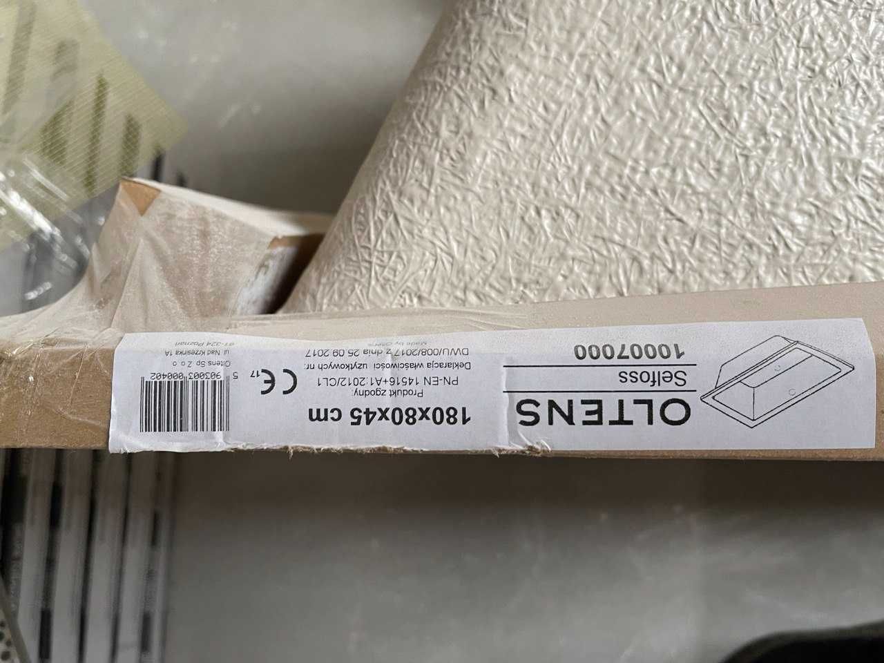 Oltens Selfoss wanna prostokątna 180x80 cm akrylowa biały połysk