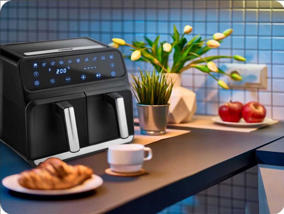 NOWA Frytkownica Beztłuszczowa DWIE KOMORY Frytownica Air Fryer Xxl 8l