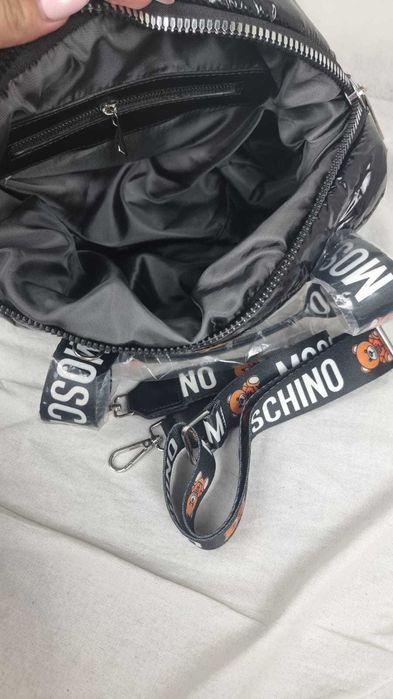 Torba maly mis Moschino torebka pikowana śliska nowość logowana hit