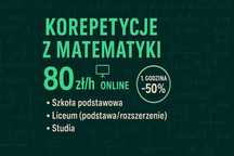 Korepetycje z Matematyki, Pierwsza godzina -50%
