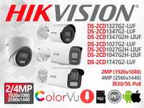 IP камера 2/4Mp Hikvision DS-2CD1327G2-LUF 10 1T 47 микрофон ColorVu
