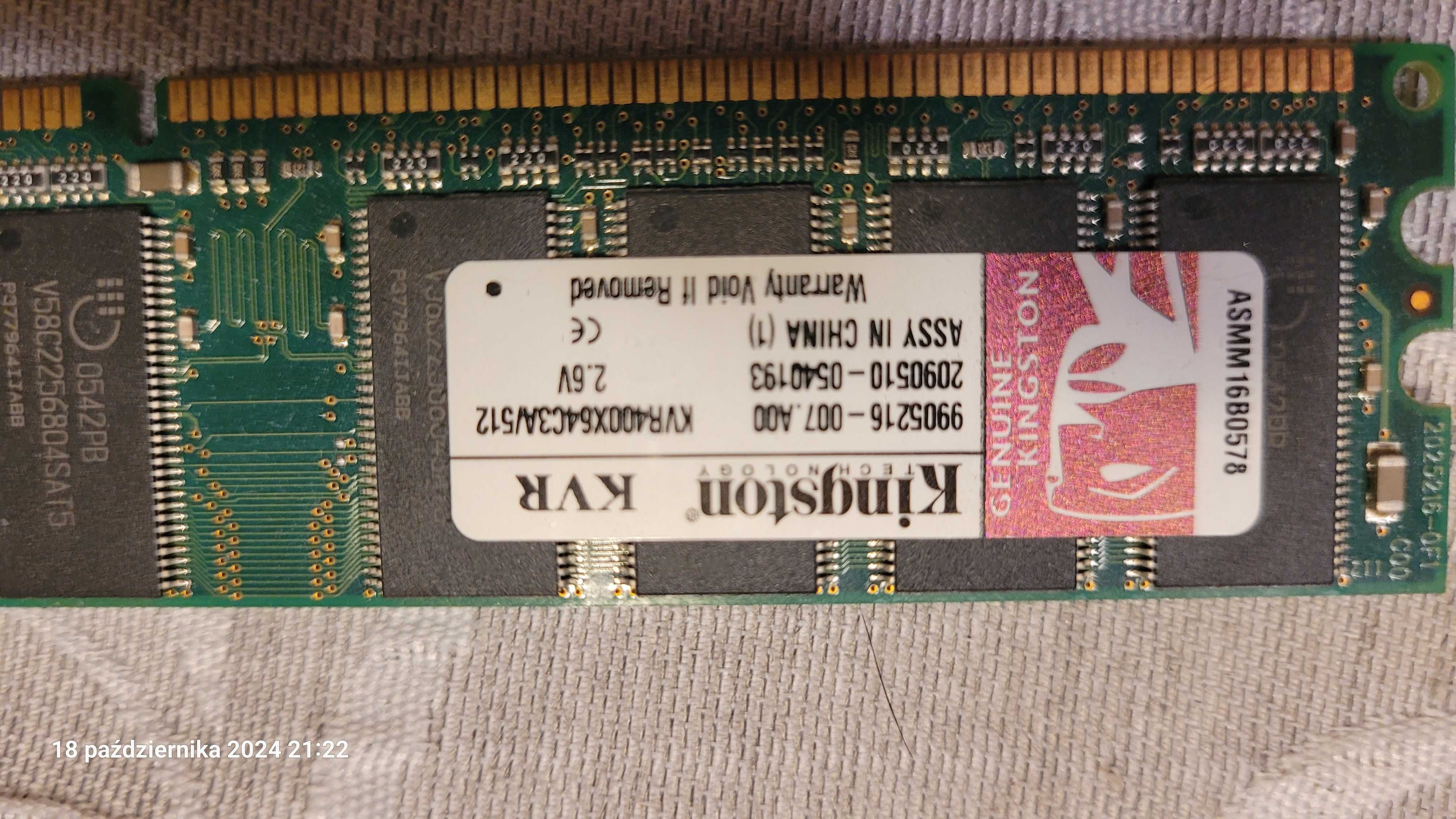 Pamięć RAM DDR 400 1,5 GB