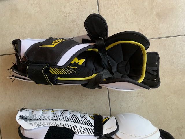 Nagolenniki hokejowe CCM 50 cm 18 " wzrost 185 cm zniszczone