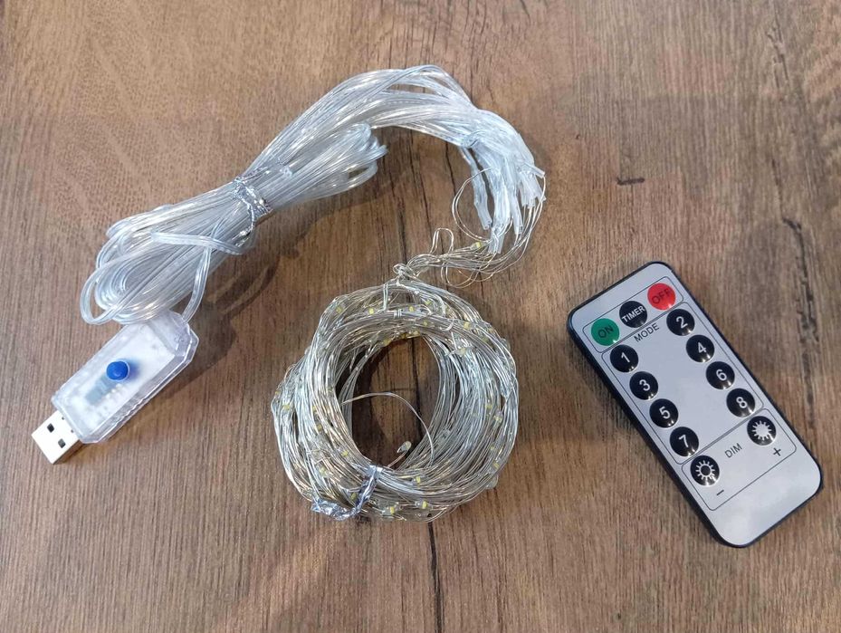 Kurtyna świetlna LED 3x2m (kolor żółty, ciepły)