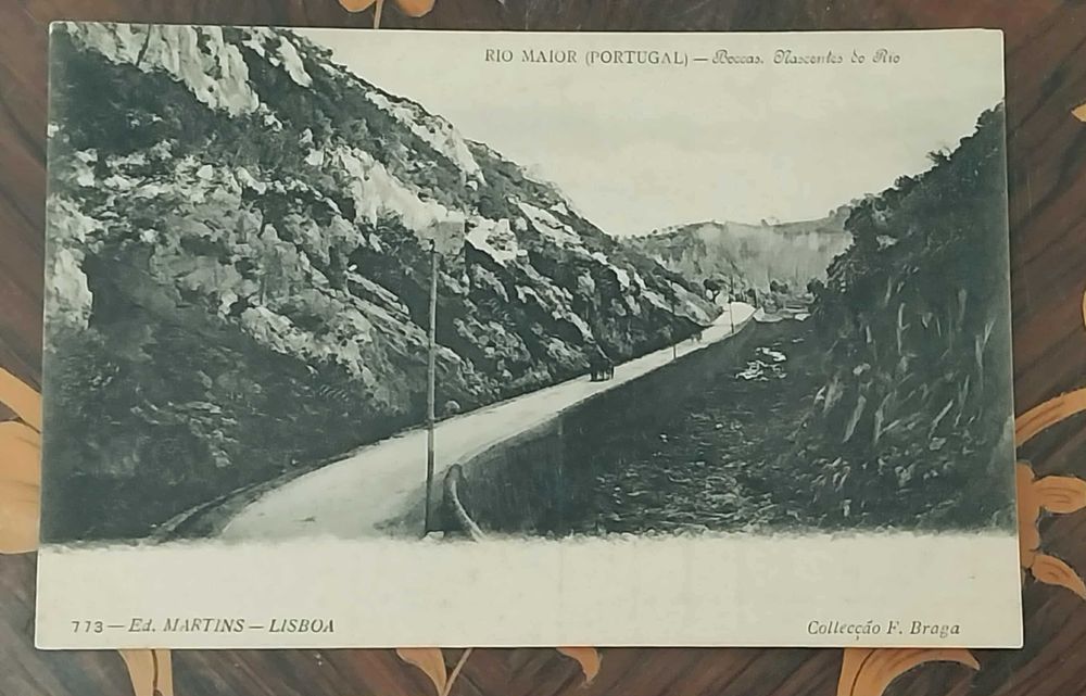 Raro Bilhete Postal de Rio Maior "Boccas. Nascente do Rio" datado 1908