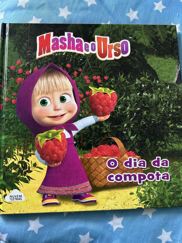 Livros, girassol e masha e o urso