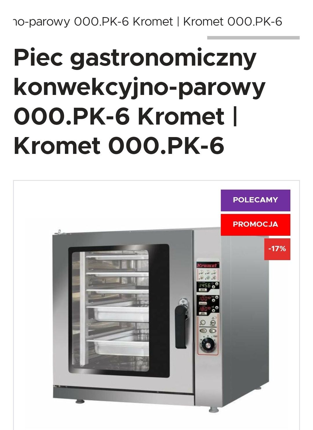 Piec konwekcyjno parowy z podstawą i zmiękczaczem wody