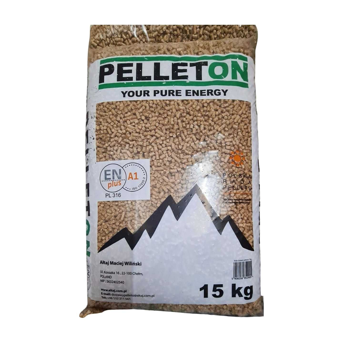 PELLET CERTYFIKOWANY EN Plus A1 6 mm - worek 15 kg - paleta 975 kg