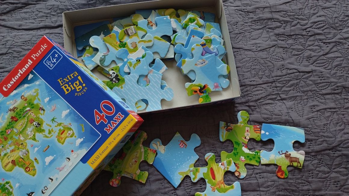 Puzzle 4+ Mapa świata 40 dużych elementów