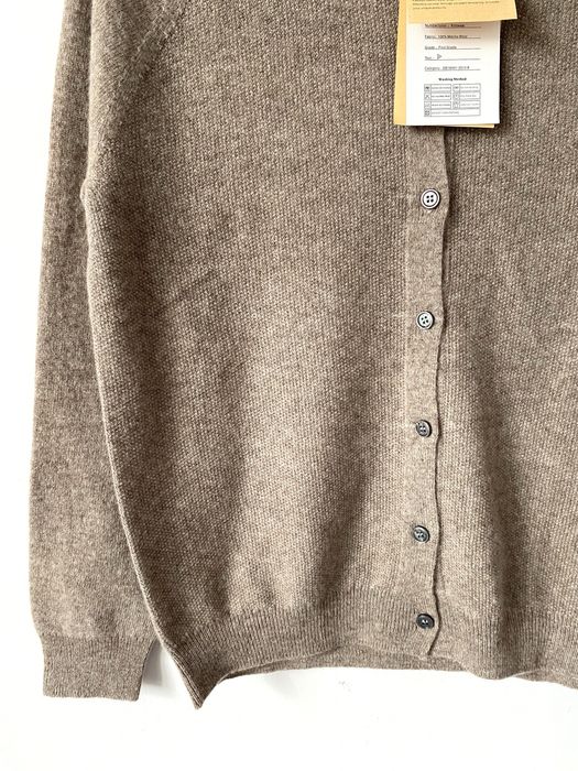 Nowy 100% wełna merino kardigan mokka beżowy merinowool merynos sweter