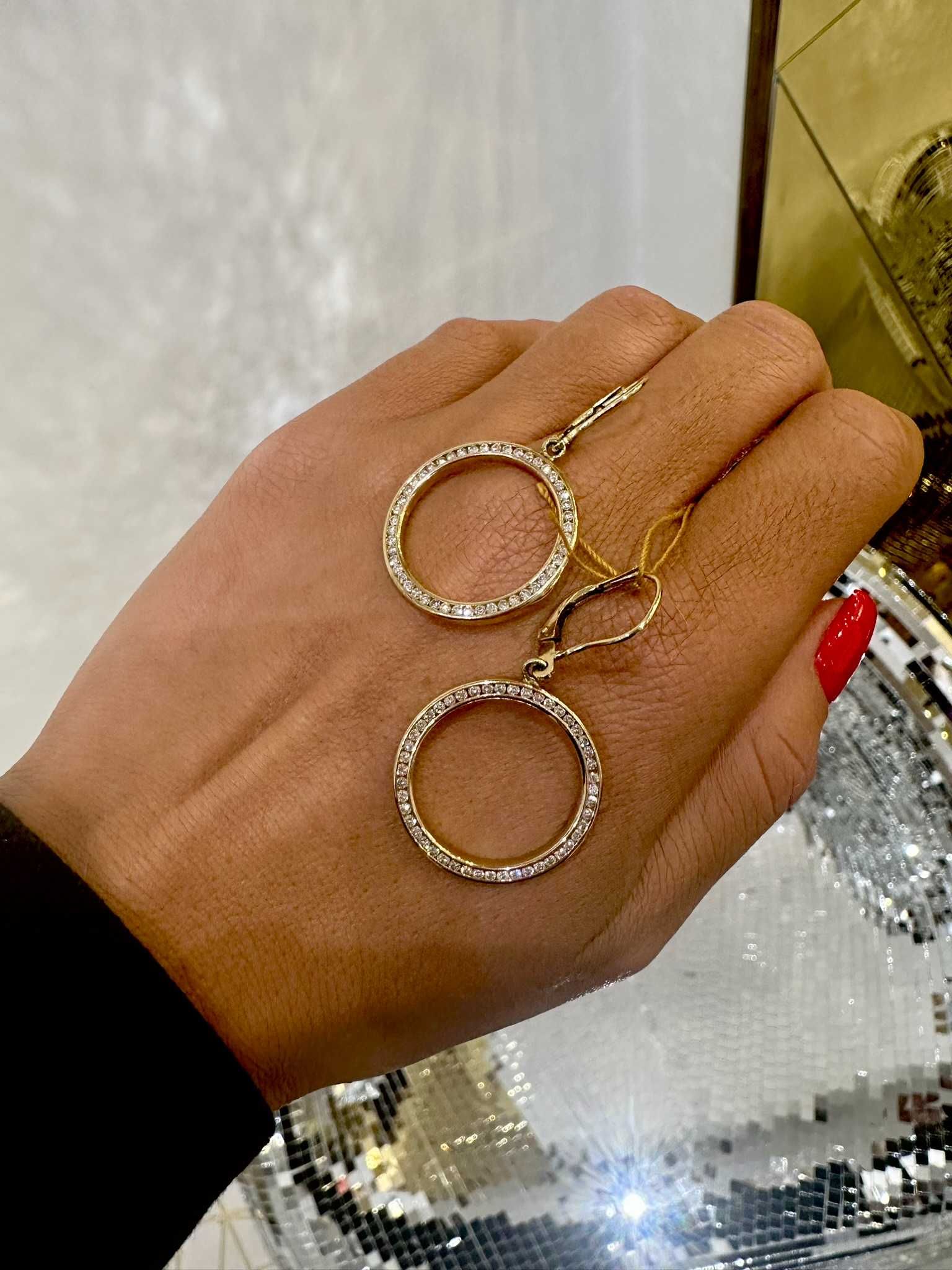 Kolczyki kółka z diamentami 1.00 CT