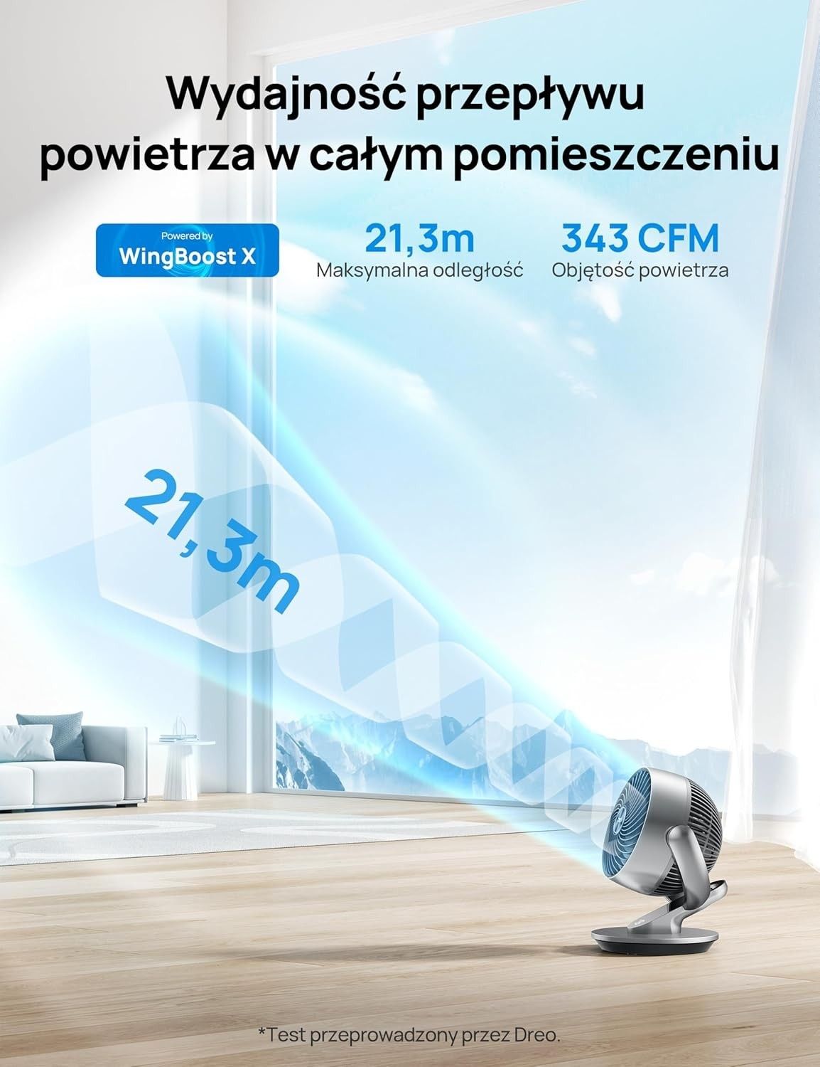 Dreo Lynx S INTELIGENTNY Wentylator Wiatrak Cichy WiFi Alexa