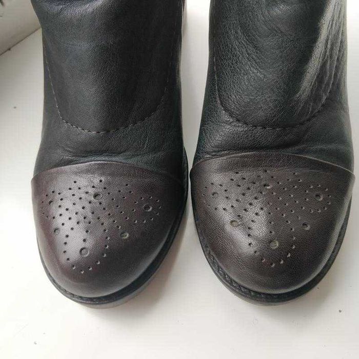 Сапоги кожаные демисезонные на стопу 25 см (италия) о2