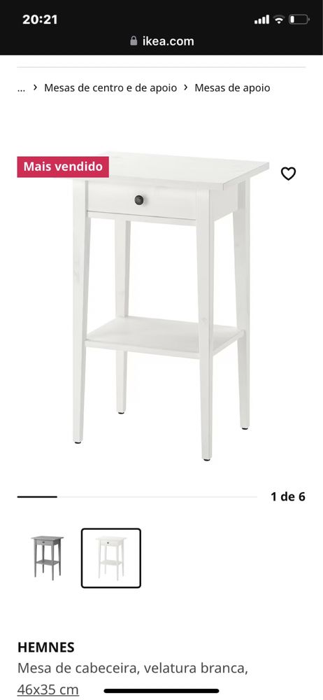 Mesa cabeceira Hemnes Ikea