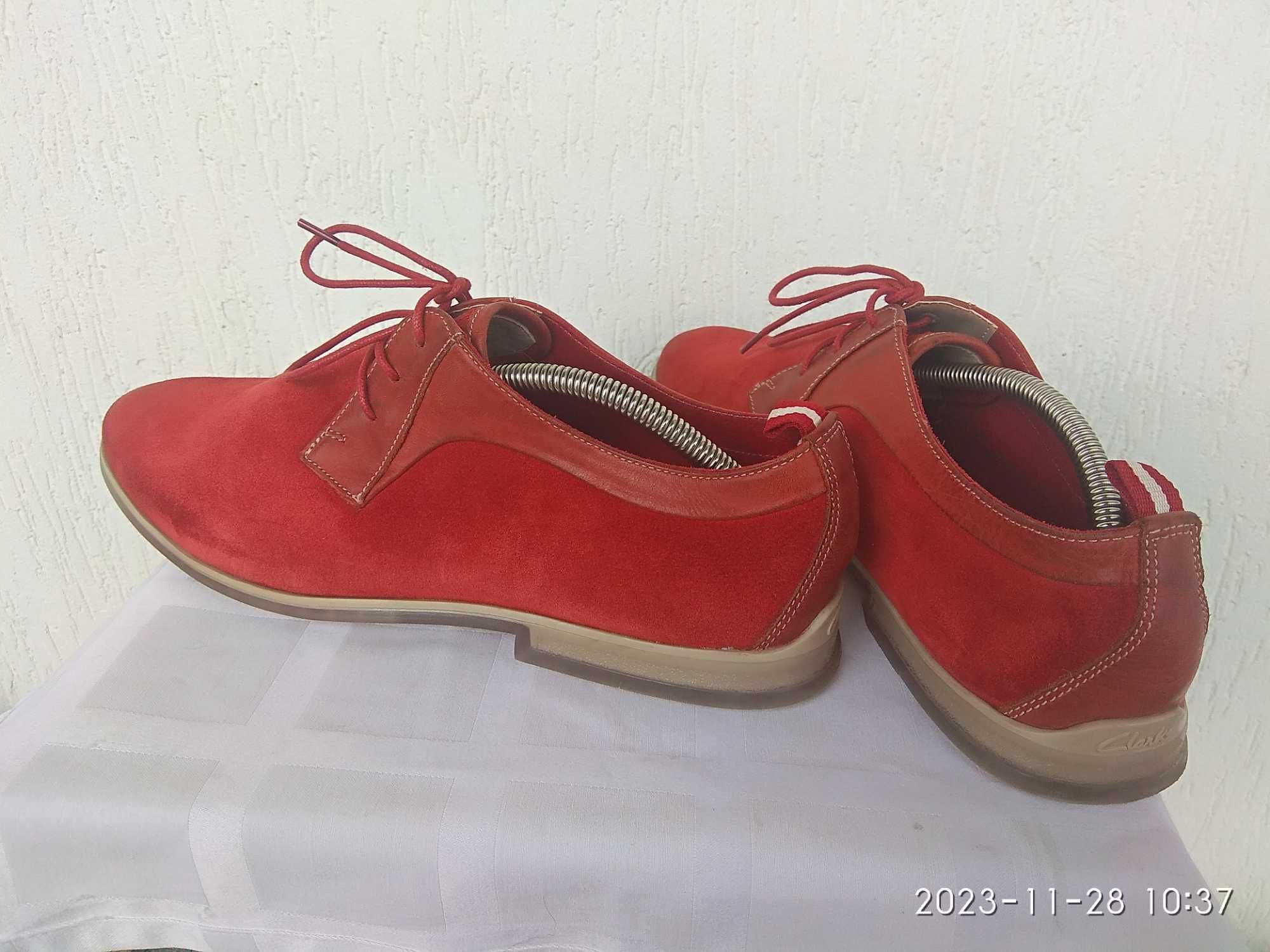 Брендовие замшевие туфли Clarks р.43