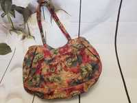 Женская сумка шопер в цветочный принт большая вместительная