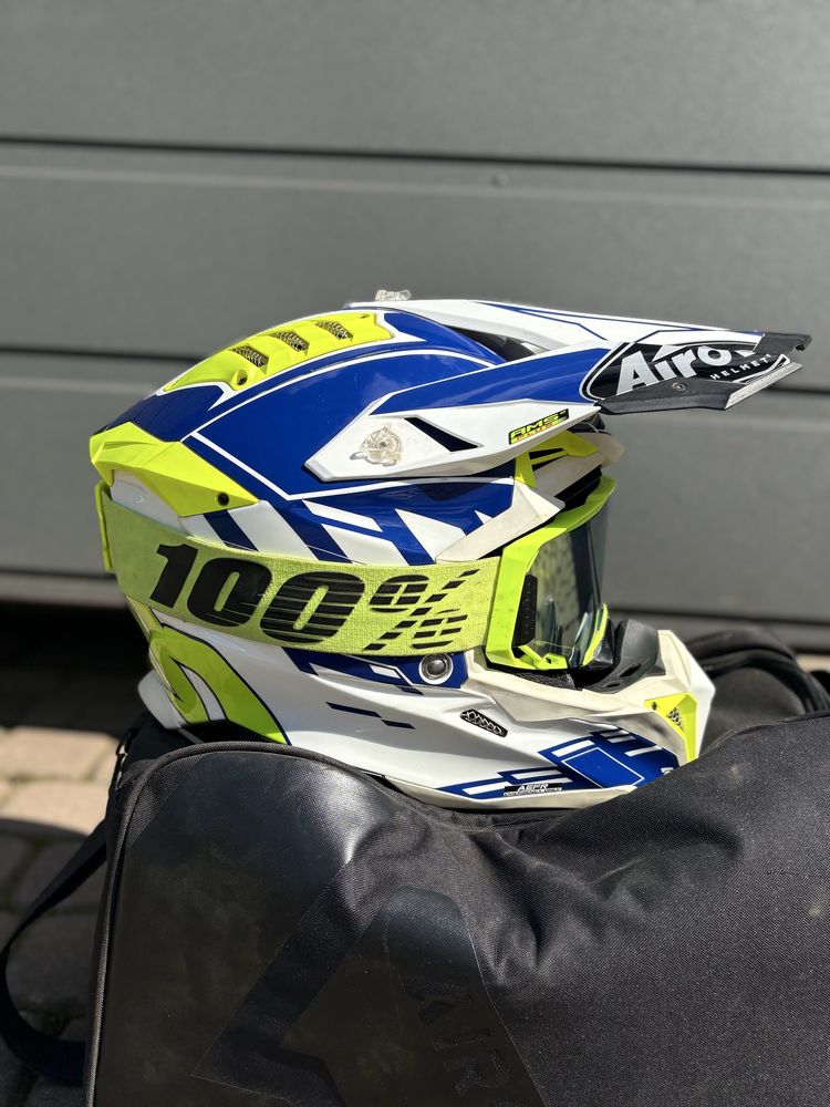 Kask Airoh Aviator 3 Rampage + gogle acurri armega 100%