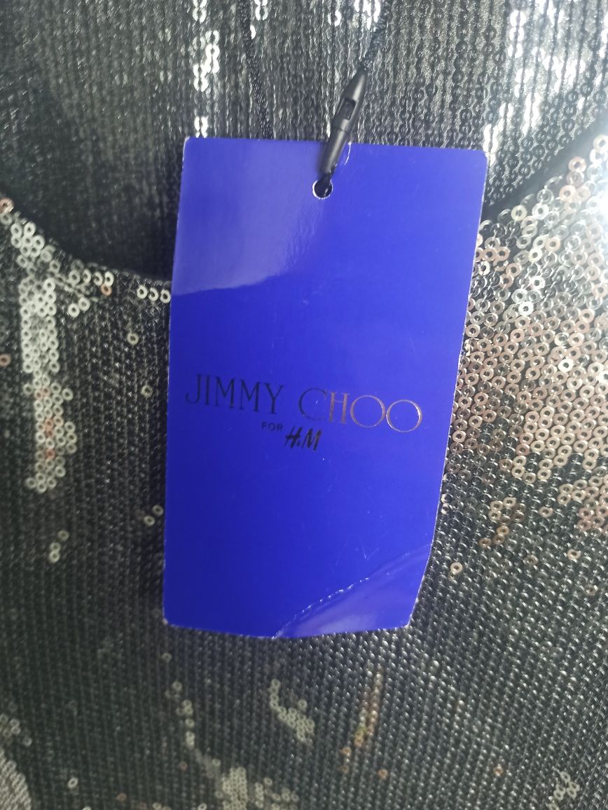 Jimmy Choo for HM Sequin Glamour Top Błyszcząca Bluzka