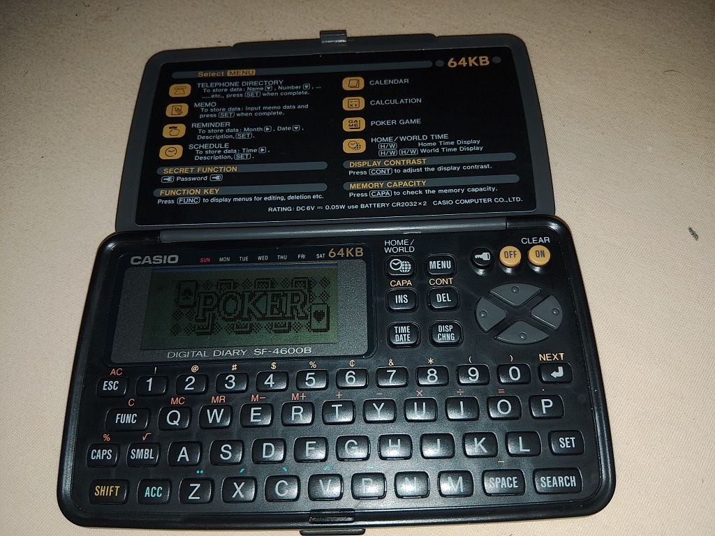 Casio digital diary sf-4600B vintage retro