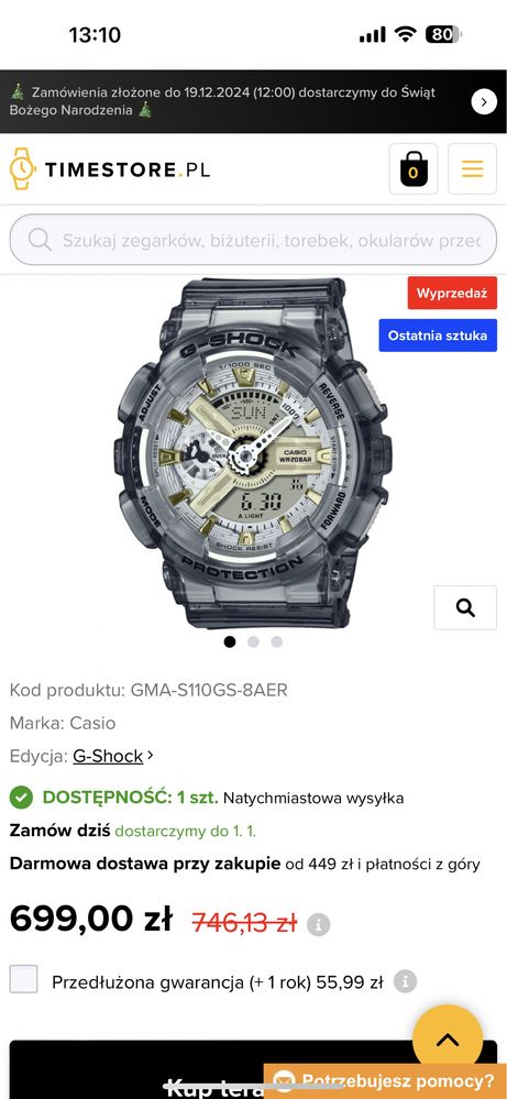 nowy zegarek Casio g-shock model 5425