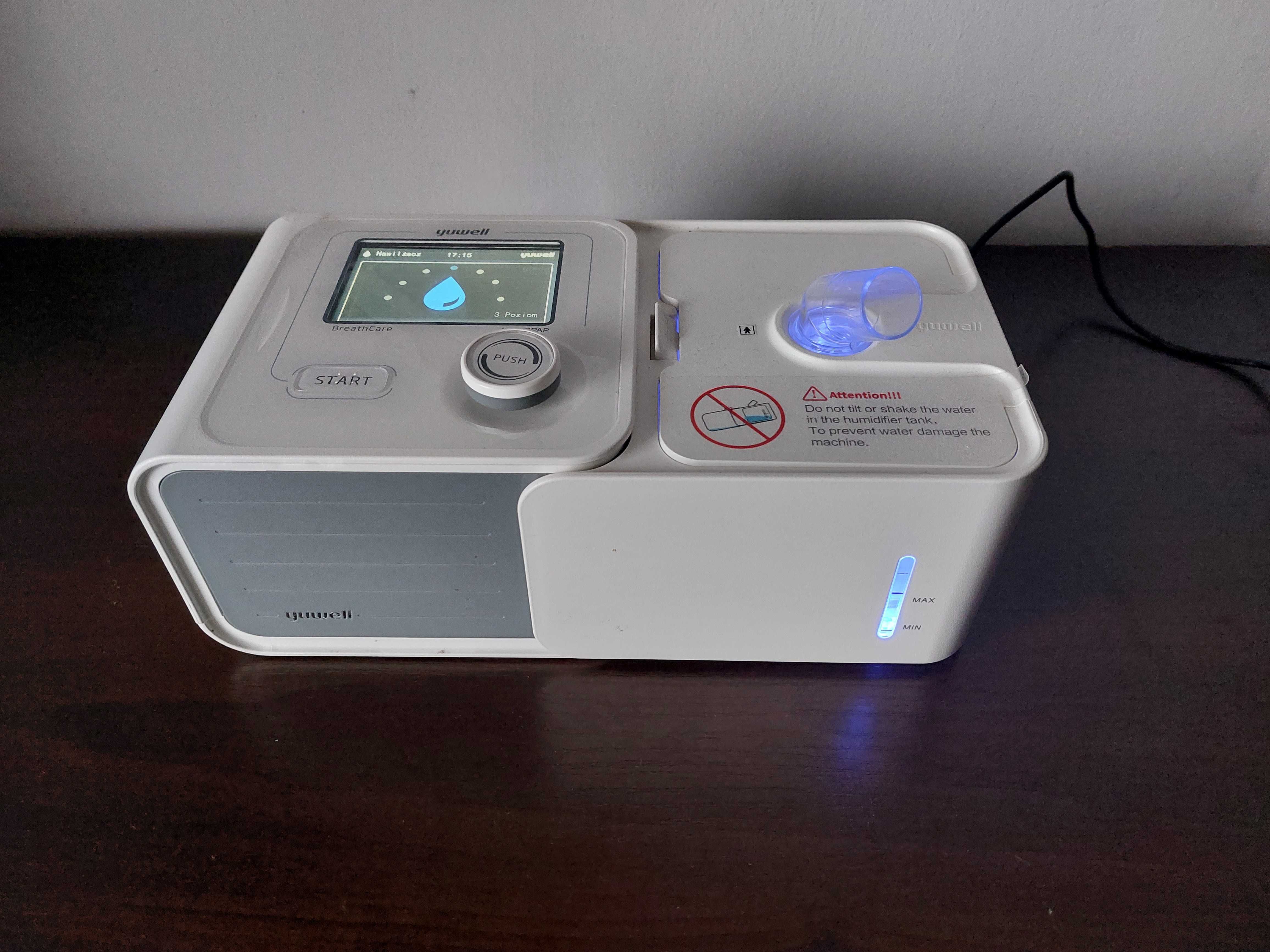 Aparat CPAP YH-560 firmy Yuwell z nawilzaczem