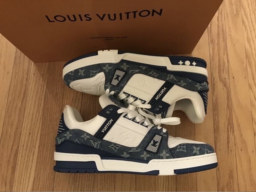 Louis Vuitton Trainer White Blue