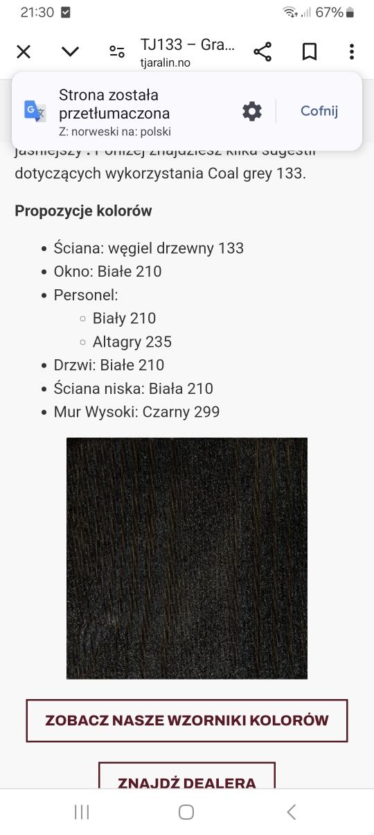 bejca do drewna Skandynawski 10litrow czarny