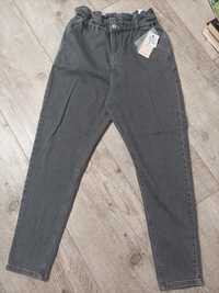 Nowe spodnie jeansowe ORSAY r. 42 XL szare slouchy z wysokim stanem