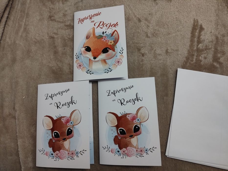 Zaproszenia (3szt.) na Roczek dla dziewczynki