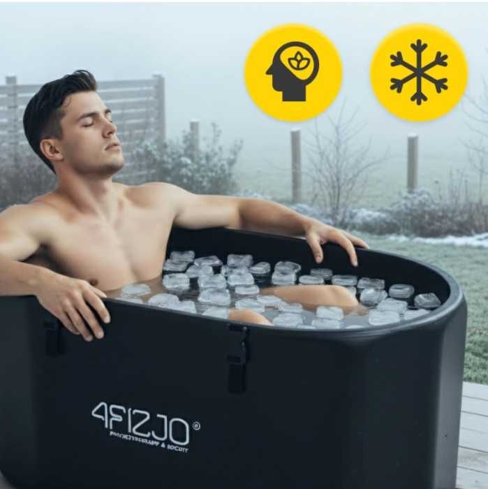 Dmuchana wanna lodowa do morsowania drop-stitch owalna 4FIZJO z tkanin