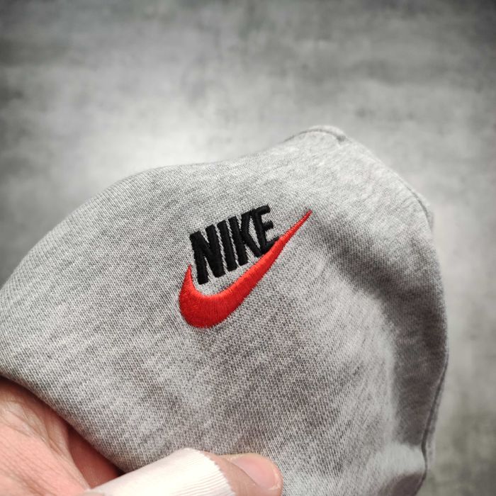 MĘSKIE Spodnie Dresy Sportowe Bawełna Haft Logo Nike Casual Szare Gym