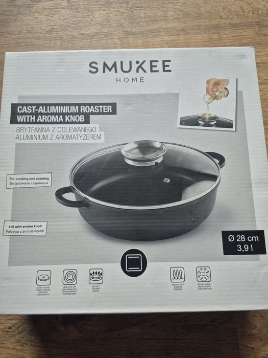 Smukee brytfanna z odlewanego aluminium z aromatyzerem