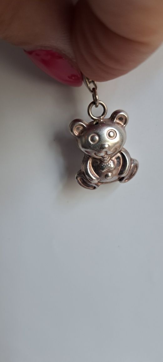 Zawieszka charms miś srebro 925