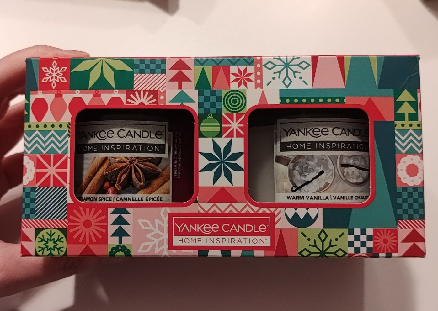 Dwie duże świece, świeczki zimowe, Yankee candle