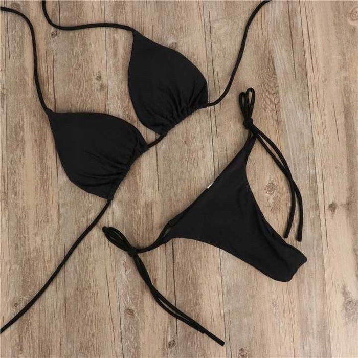 Sexy Strój Kąpielowy Wiązane Bikini Brazylijskie Stringi - S