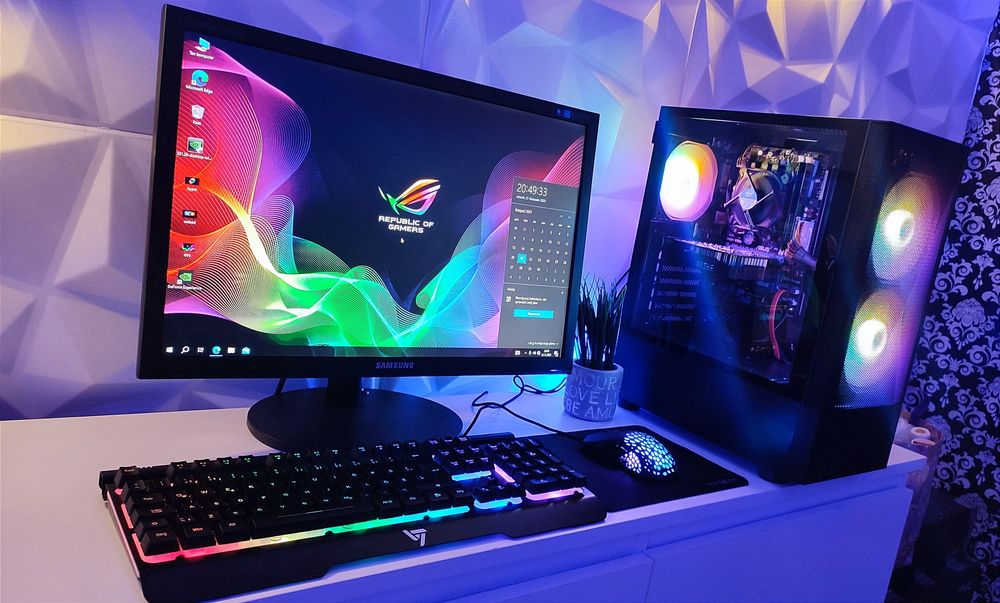 Komputer i5 3.2GHz/GTX1050 16GB ram 1T SSD+HDD RGB zestaw gamingowy