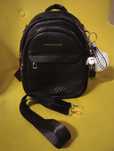 Plecak Fashion & Bags zgrabny czarny z bryloczkami