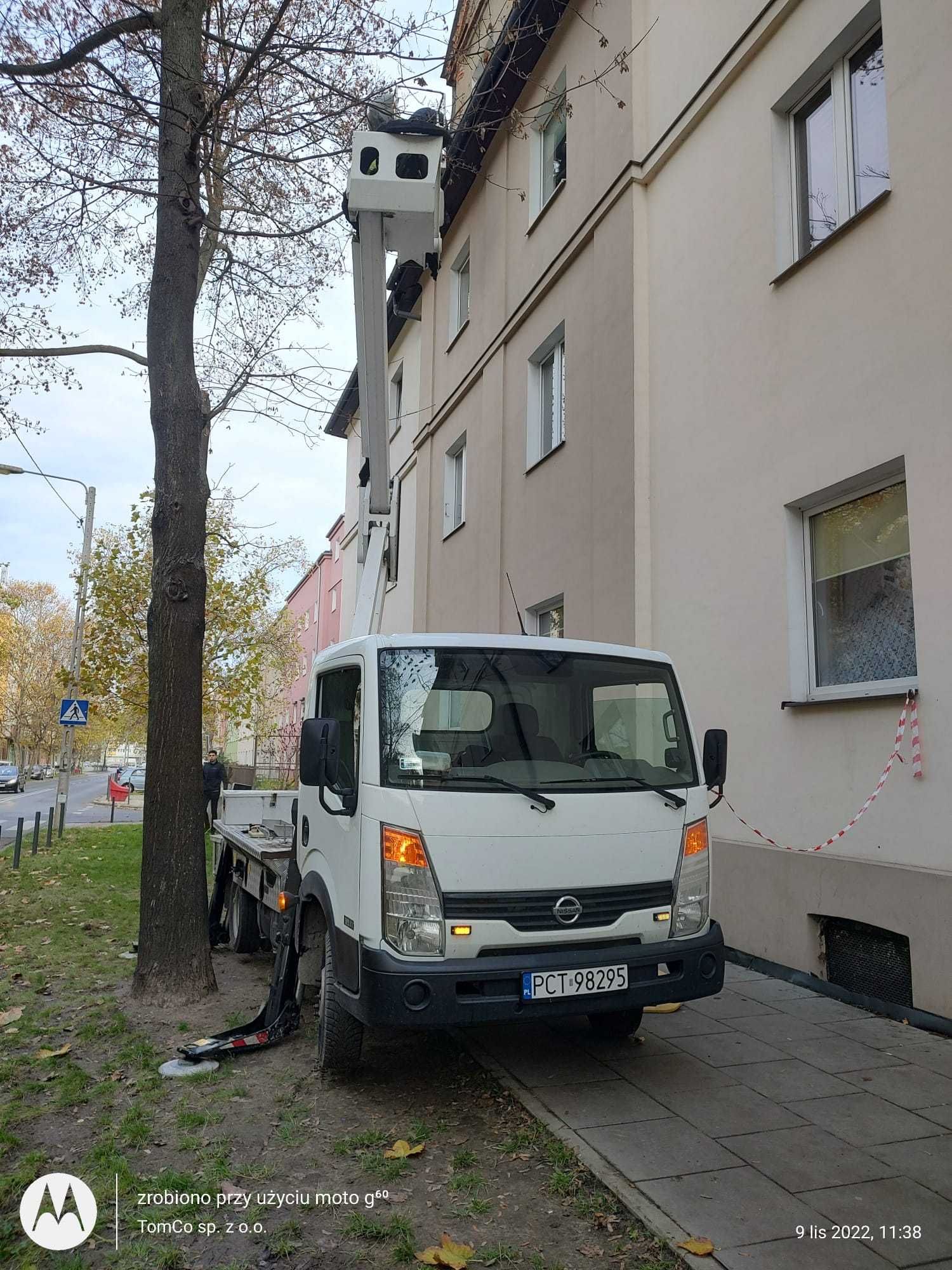 Podnośnik koszowy wynajem, zwyżka, wysięgnik, czyszczenie rynien, 20 m