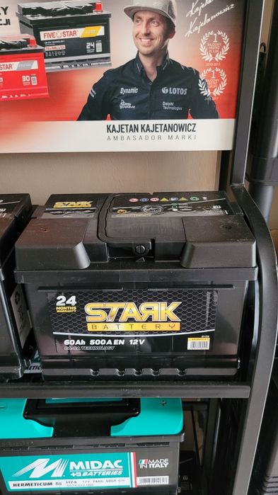 Akumulator 60Ah 500A 12V STARK Nowy Gwarancja