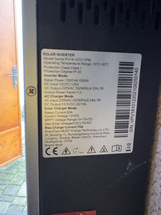 Інвертор продам вживаний в ідеальному стані MUST PV18-1012 VPM
